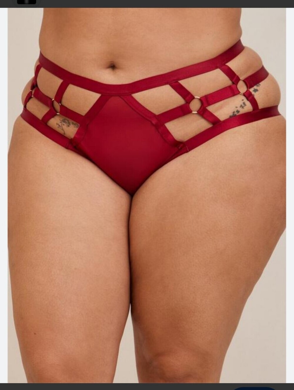 torrid Burgundy Strappy High-Cut Bikini Brief